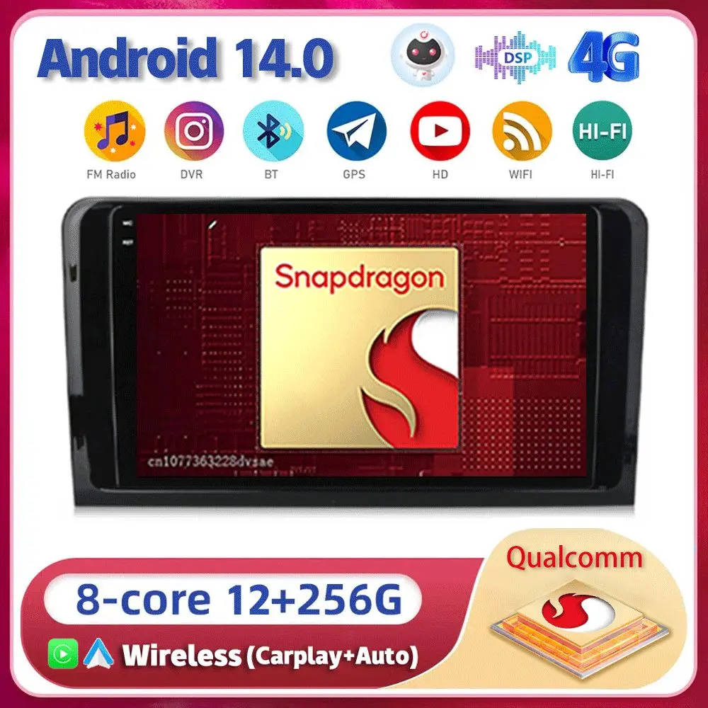 

Android14 Carplay Auto For Mercedes Benz M-Class W164 2005 - 2012 GL-Class X164 ML GL350 Multimedia Car Radio Player WIFI Stereo