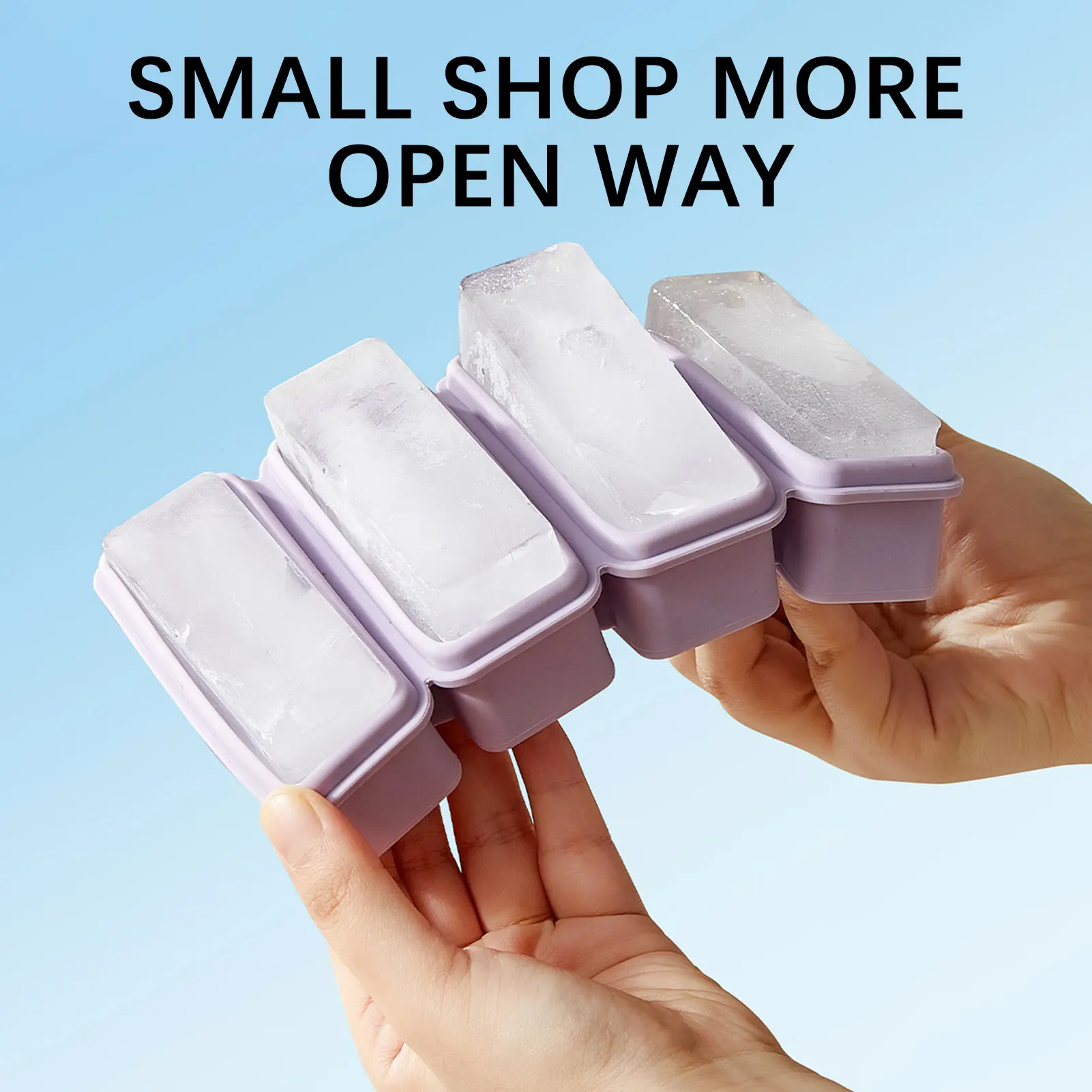 4 cells silicone ice cubes trays with lid Diy homemade popsicle mould food freezing container for cocktail freezer kitchen tools ice mold ice cream molds