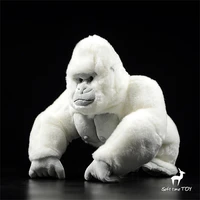 Albino Gorilla High Fidelity Anime Cute Ape Plushie Silverback Plush Toys Lifelike Animals Simulation Stuffed Doll Kawai Toy Gif 1