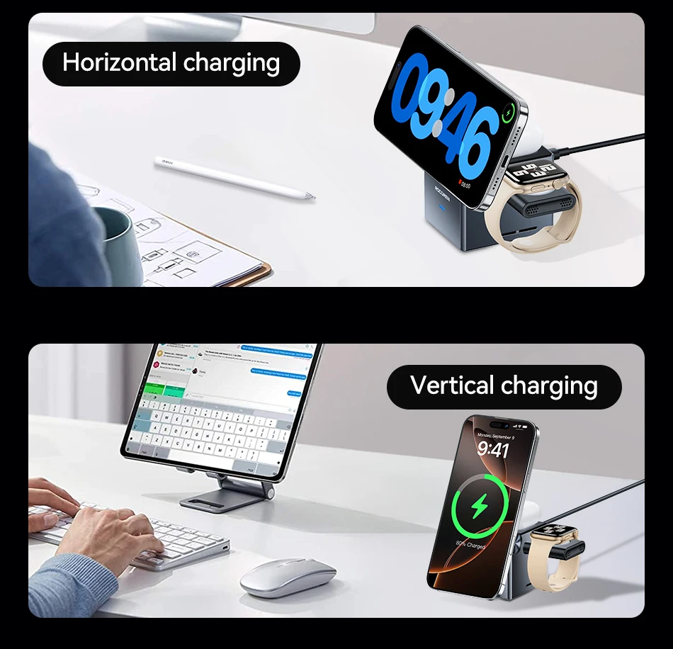Sdd72be2ad1d34d2d85153eb283dd46a5K Chargeur Rocoren Sans Fil iPhone Samsung – Station de Charge Verticale Rapide