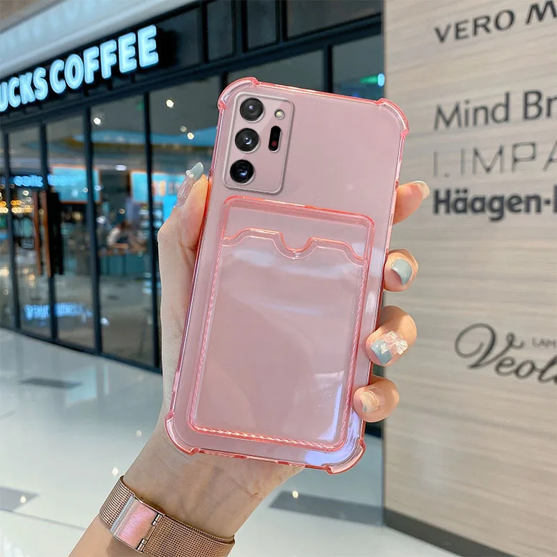 thumbnail image 1 of Card Bag Holder Clear Case For Xiaomi Redmi Note 10 Pro 9 9S 10S 11 11s 12 12s 12 Pro 5G Redmi 9 9A 9C 10C Soft Corners Cover, 1 of 5