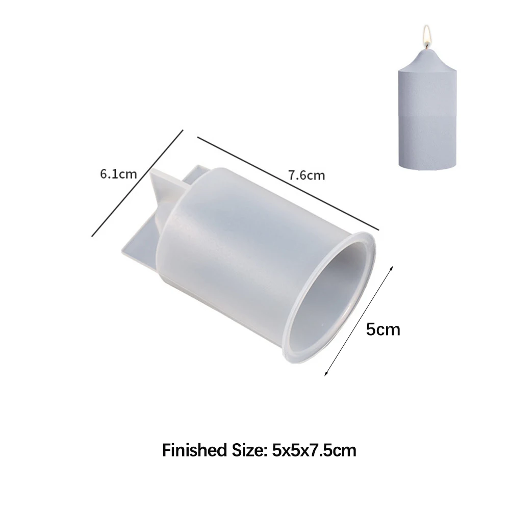 Zylinderform Kerze Silikonform 3D DIY Cented Kerze Seifenform Handwerk Geschenkherstellung Gips Harz Wachs hausgemachte Dekoration – Detail 17