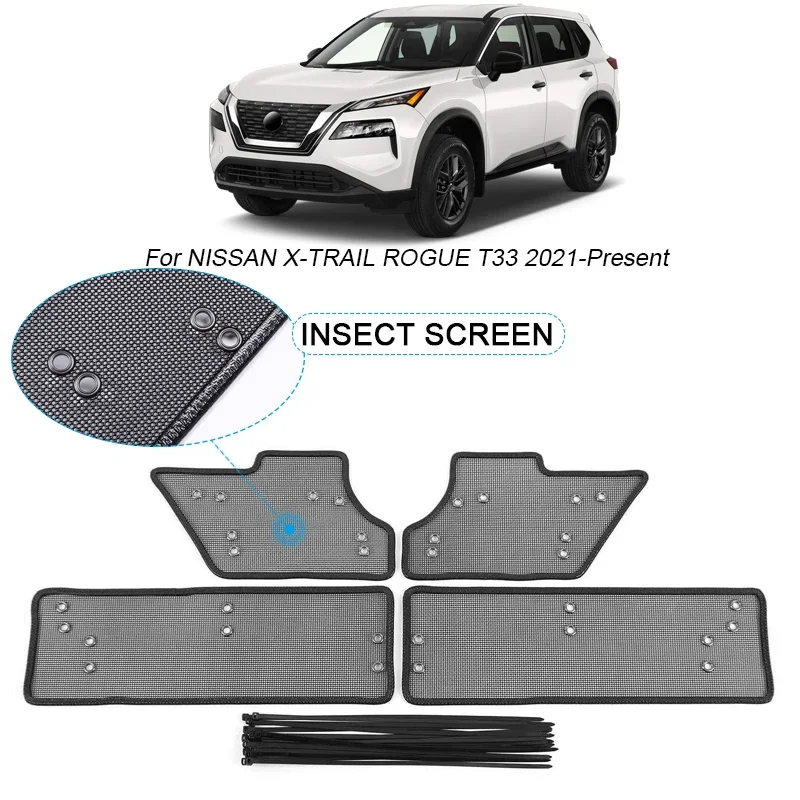 

4PCS Car Insect-proof Air Inlet Protection Cover For NISSAN X-TRAIL ROGUE T33 2021-2025 Auto Insert Vent Racing Grill Filter Net