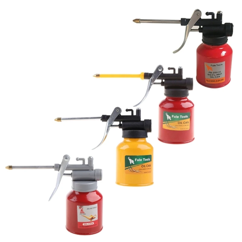 Oil Can Oiler Lubrication Metal Plastic Machine Pot Extended Hose High Pressure Pump Grease Guns Car Repair Tool