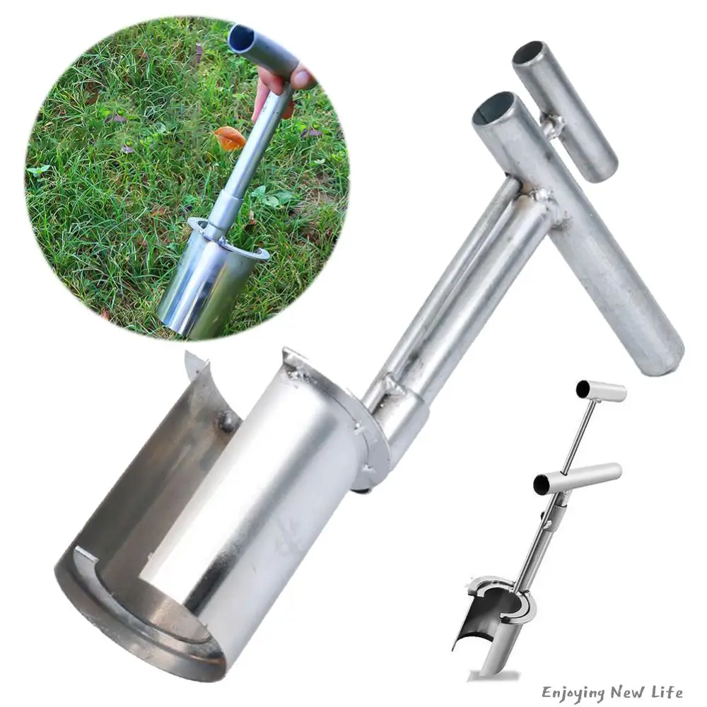 Plant And Fruit Tree Seedling Transplanter Stainless Steel Handheld Garden Barrel Transplanter Planting In Greenhouse
