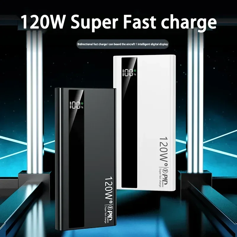 Banca di alimentazione a ricarica super veloce da 120 W 200000 Power Bank portatile di capacità ultragrande mAh con display digitale a LED per Samsung Xiaomi - immagine 5