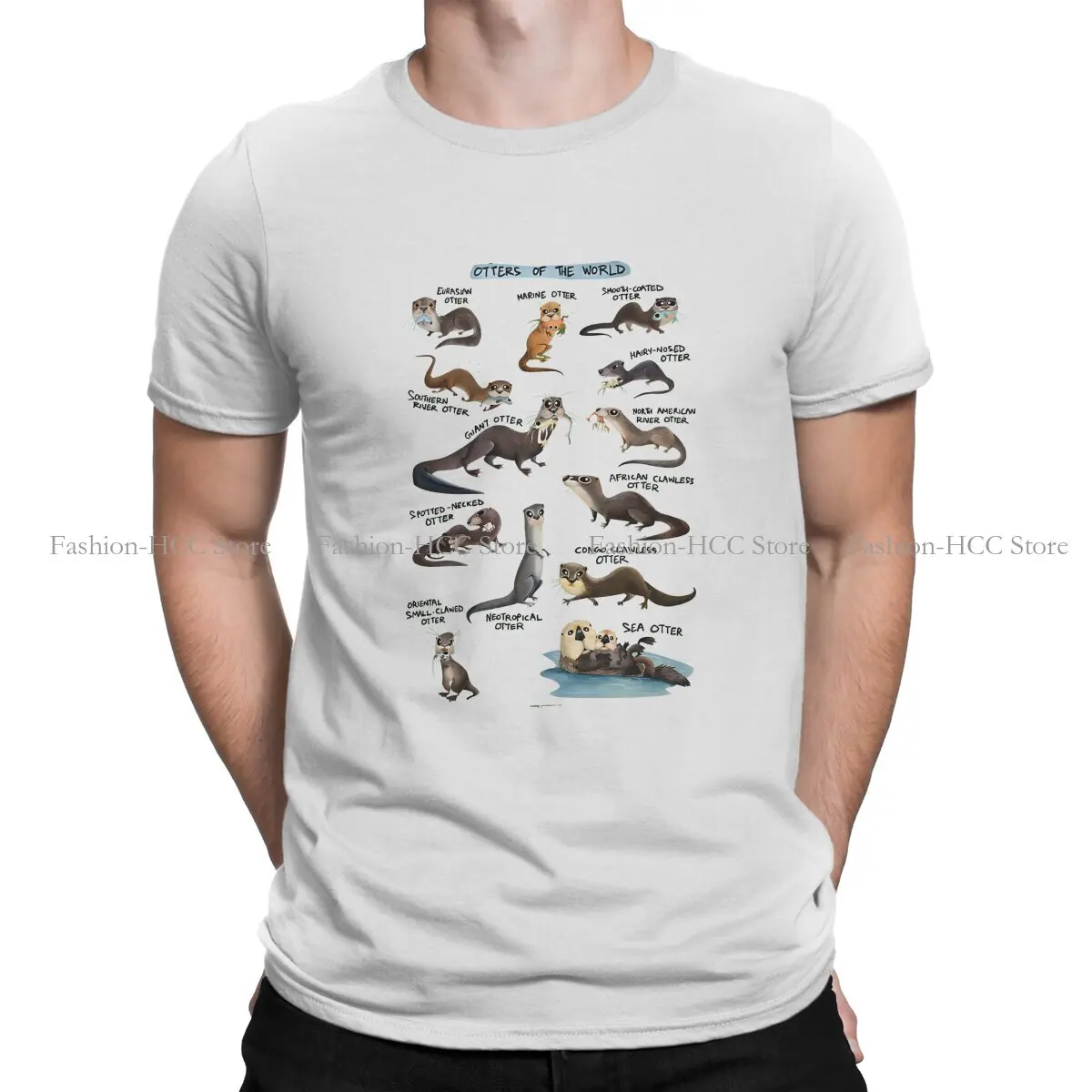 

Otter Polyester TShirts Otters Of The World Personalize Homme T Shirt Hipster Clothing