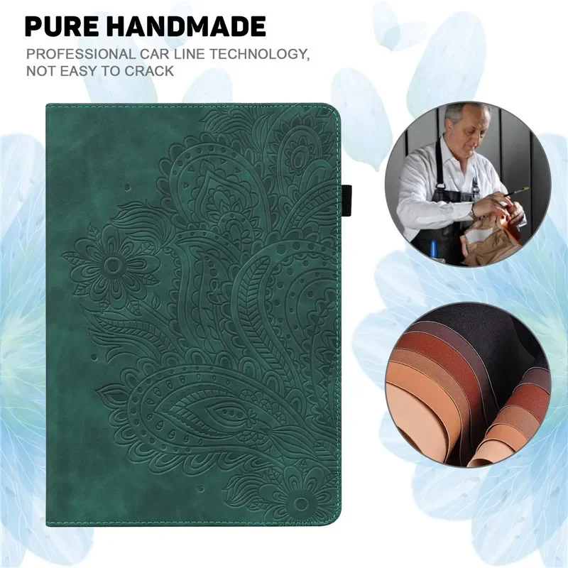 Stylish Embossed Shockproof Tablet Case with Free Stylus