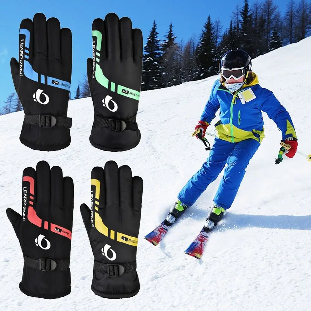 Non-slip Thicken Warm Children Kids Windproof Waterproof Children Ski Gloves Outdoor Riding Long-sleeved Mitten Snow Snowboard outdoor one piece men snow suits hooded windproof man ski jumpsuit tracksuits waterproof male snowboard overalls outfits clothes