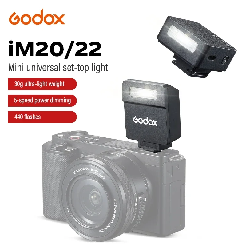 Godox Mini Camera Flash Portable Manual Speedlight Sony zv1 zve10 Nikon Panasonic Olympus Pentax Most SLR Cameras