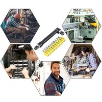 L-shaped 1/4 Hexagonal Screwdriver Bit 90 Degree Double Head Handle Black 6.35 Wrench 10pc Yellow Tape Screwdriver Bit Tool Set 6