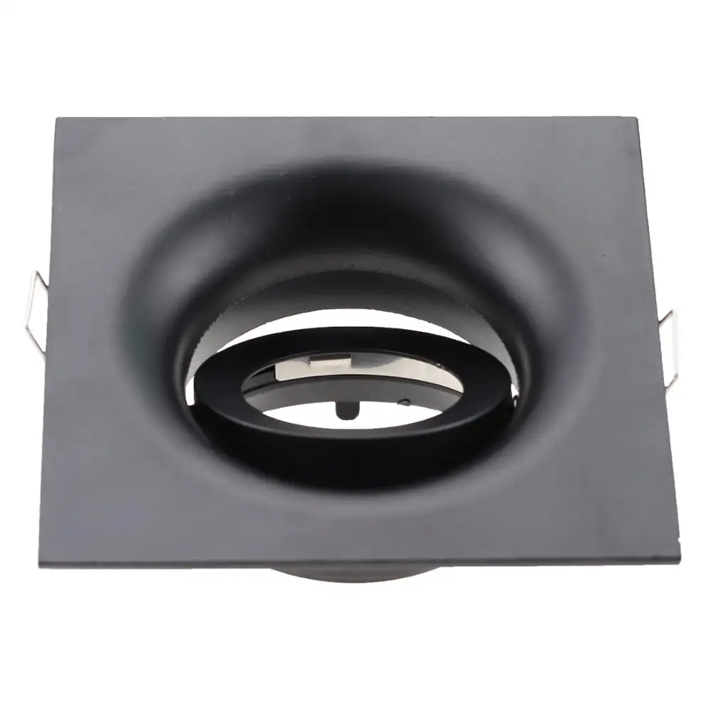 컷 아웃 90mm 블랙 화이트 조정 가능한 LED 스포트 라이트 프레임 홀더 GU10 MR16 개조 키트, 라운드 스퀘어 Led 다운 라이트 고정 장치 피팅