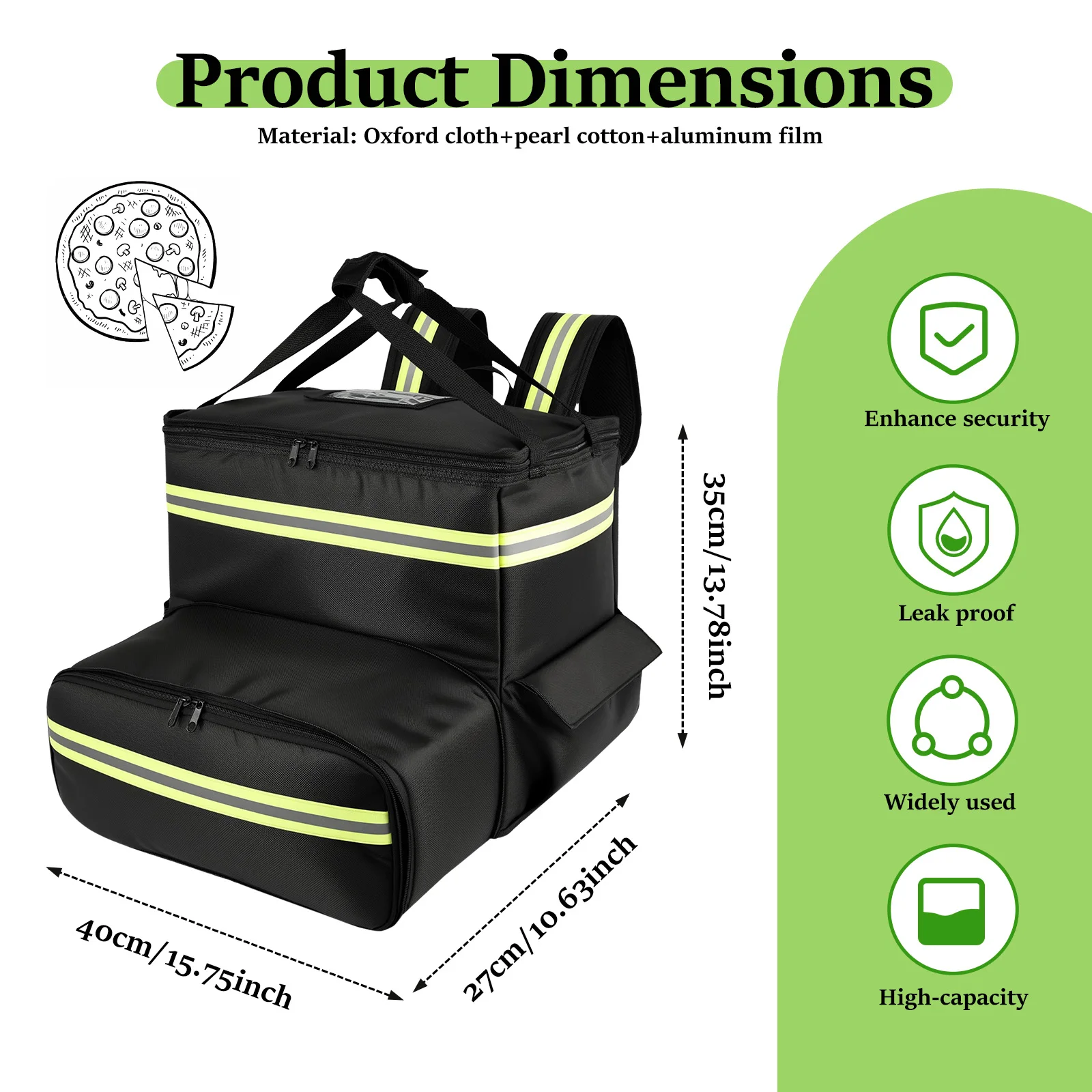Insulated Cooler Backpack for Outdoor Camping and Food Delivery