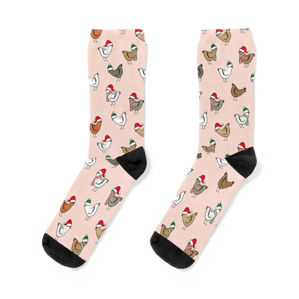 

Christmas Chickens (pink) Socks luxe sports and leisure Heating sock Girl'S Socks Men's