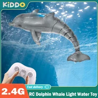 RC Dolphin Whale Spray Water Toy 2.4G Remote Control Shark Animal Water Boat Ship Robots Fish Electric Toys for Kids Xmas Gifts 2