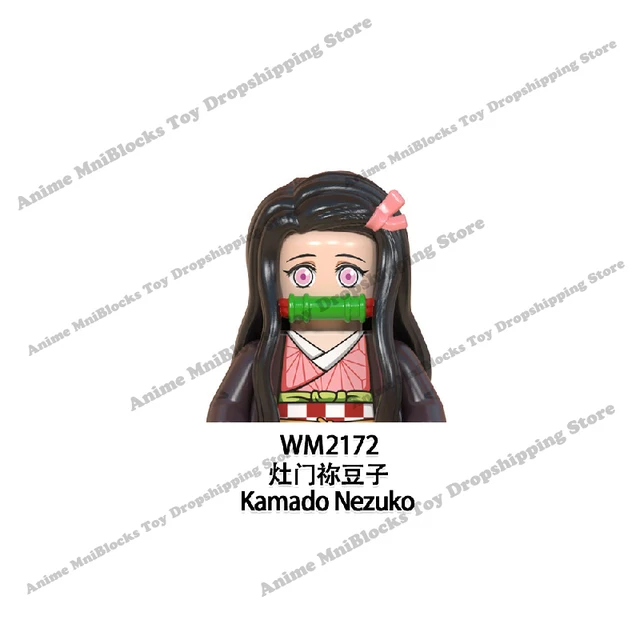 Demon Slayer WM6116 Mini Assemble Dolls Action Toy Figures Tanjirou Nezuko Inosuke Giyuu Kyoujurou Building Blocks WM2176 PG2327 WM2172 Nezuko