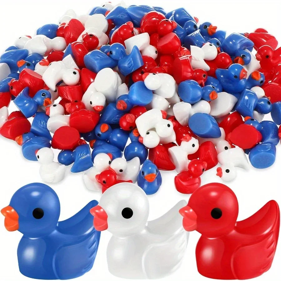 Lot de Mini Canards de Bain Rouge Blanc Bleu | Ambiance Festive