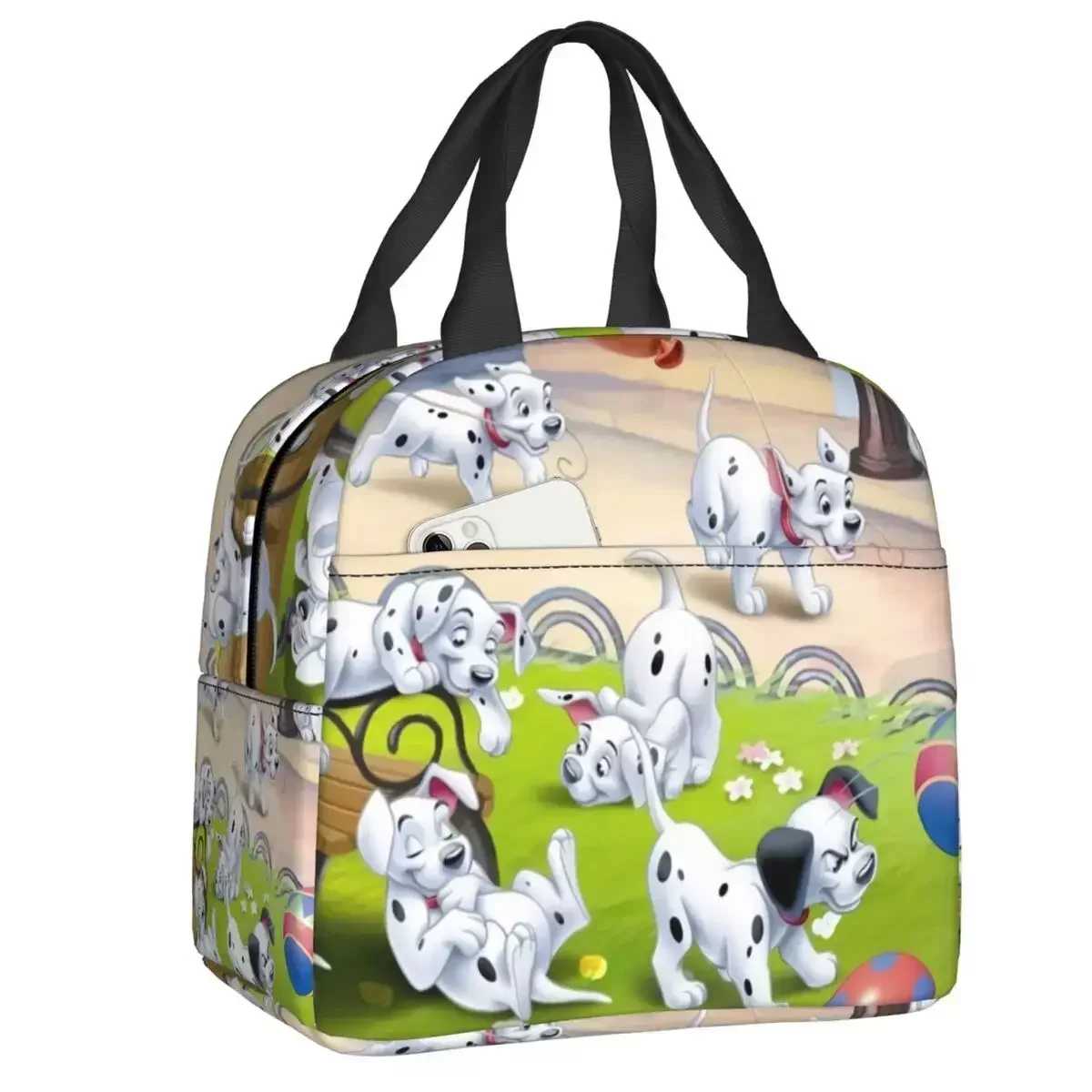 

2024 New Dalmatian Carriage Dog Insulated Lunch Bag For Women Waterproof Animation Cooler Thermal Bento Box Kids School Children