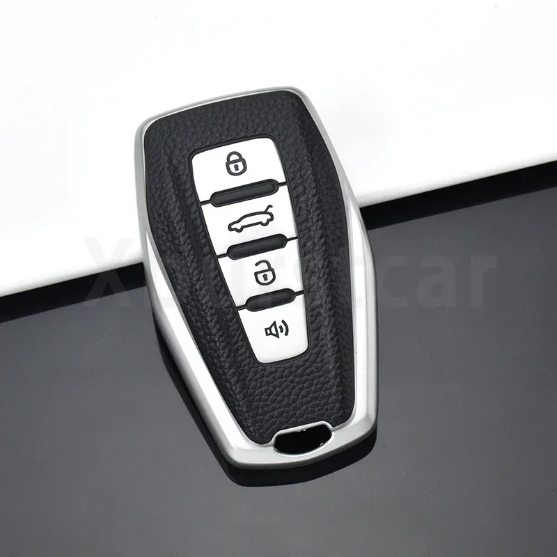 Premium TPU Leather Car Key Cover Case Holder Bag - Sleek and Durable