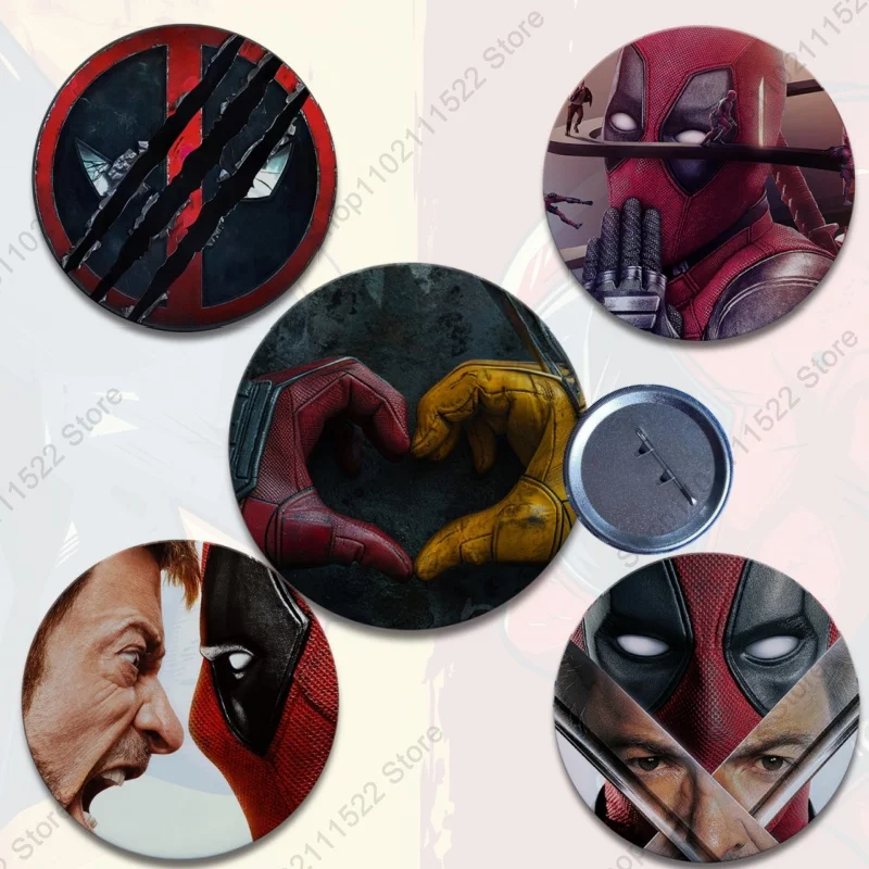 2024 DEADPOOL & WOLVERINE Cartoon Brooch Badge Tinplate Badge Backpack Accessories The Avengers Badge Metal Enamel Lapel Pin