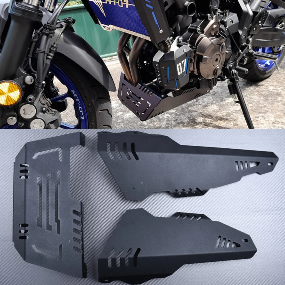 

Передняя сковорода мотоцикла для Yamaha MT07 FZ07 2021 XSR700 XSR 700 FZ MT 07 защита шасси двигателя защитная крышка для коридора противоскользящая пластина