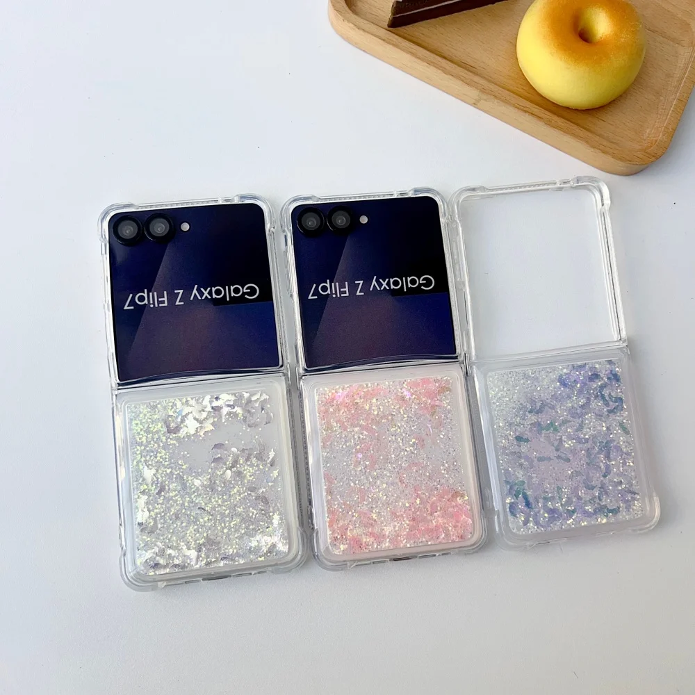 Feather Glitter Quicksand Transparent Phone Case with Epoxy Airbag Protective Cover