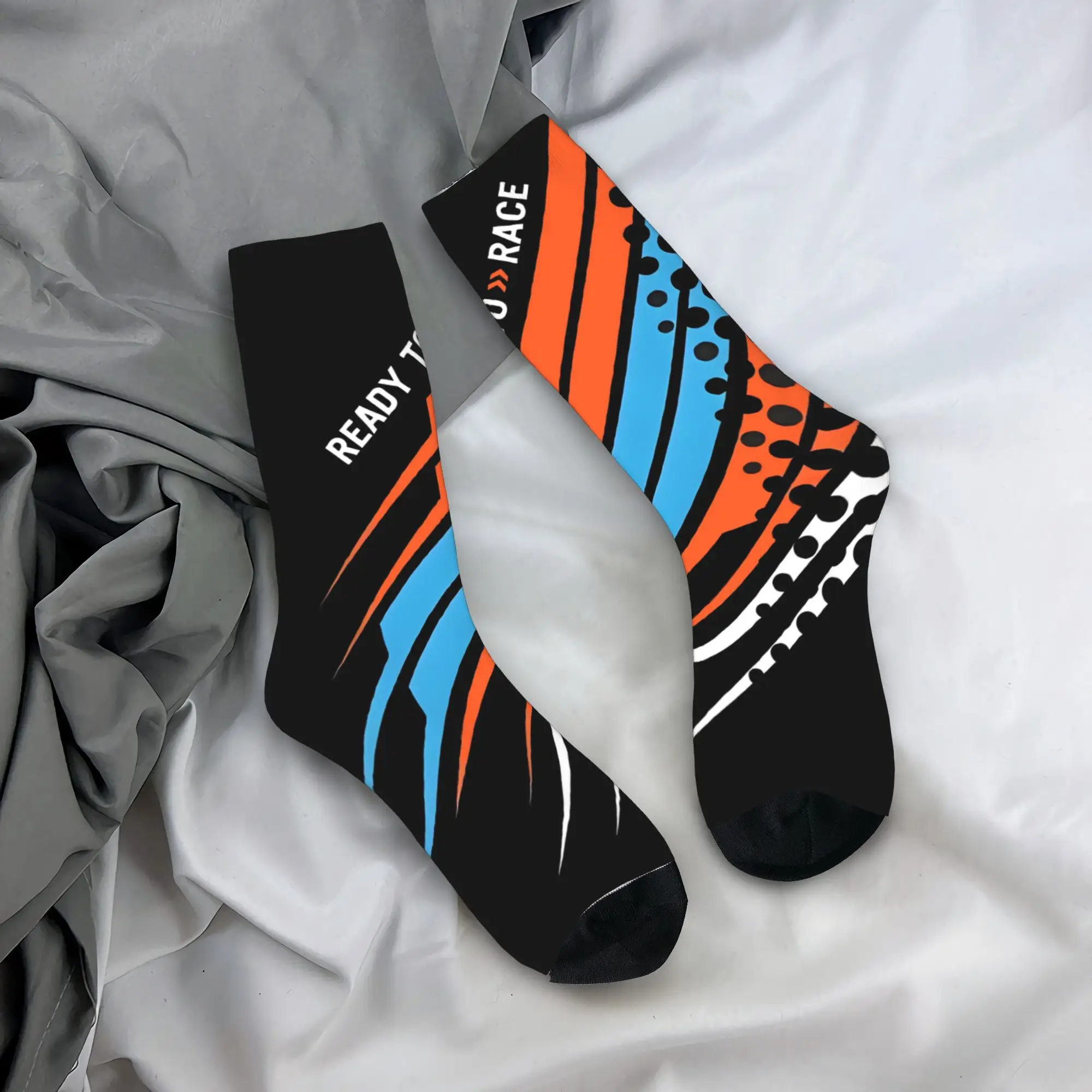 Custom Motor Ready To Race Enduro Cross Motocross Men Women Crew Socks Unisex Funny 3D Print Dress Socks