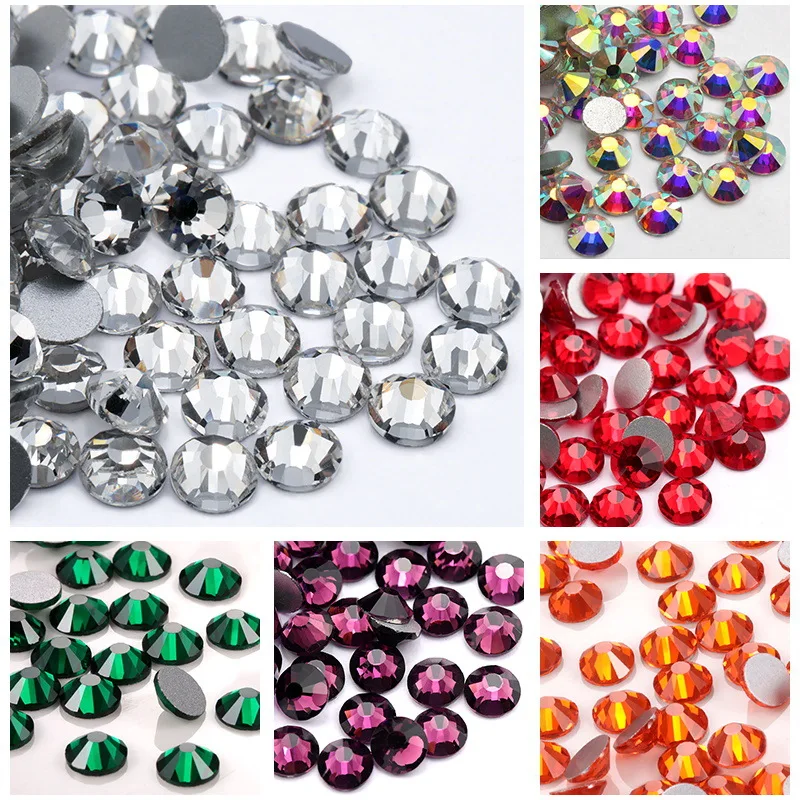 

Crystal Glass Flat Bottomed Multiple Colors Available 1440 Pieces A Pack of Diamonds Nail Enhancement Water Diamonds Colored C