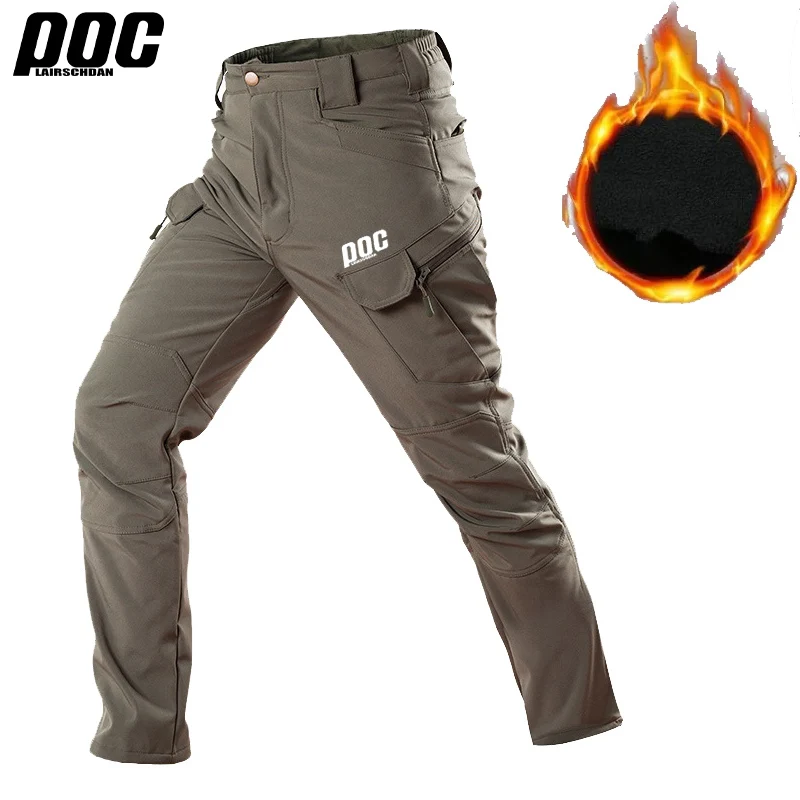 LairschDan POC Winter Bike Pants Men Women Thermal Warm Long Cycling Pants Fleece Windproof MTB Sports Bicycle Trousers