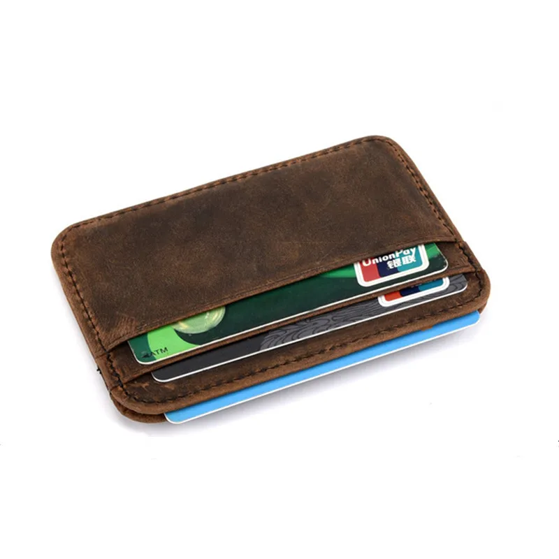DIY Leather Handmade Card Holder Double Coin Card Storage Bag Sewing Pattern 1 Set 7*10*0.5cm