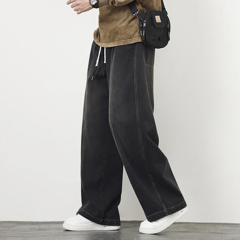 جينز رجالي فضفاض بقصة كارجو، متوفر بمقاسات M-8XL،...