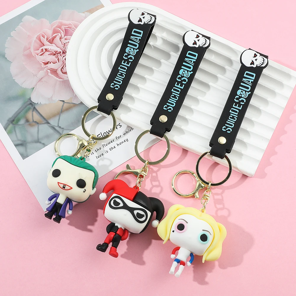 FunkoPop！KEY CHAIN JOKER HARLEYQUINN Suicide Squad The Joker & Harley Quinn Keychain Vinyl Action