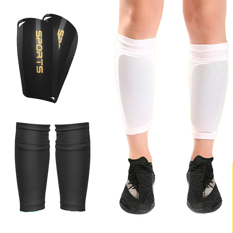 1 Pair Soccer Shin Guards Pads With Pocket Adult Kids Professional Leg Sleeves Support Football Calf Socks Shin Guard
