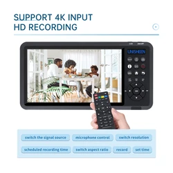 4K Video Record Device StandAlone Endoscop Camera RCA HDMI VGA YPbPr Analog Screen Capture Box VHS Card Remote Battery Socket