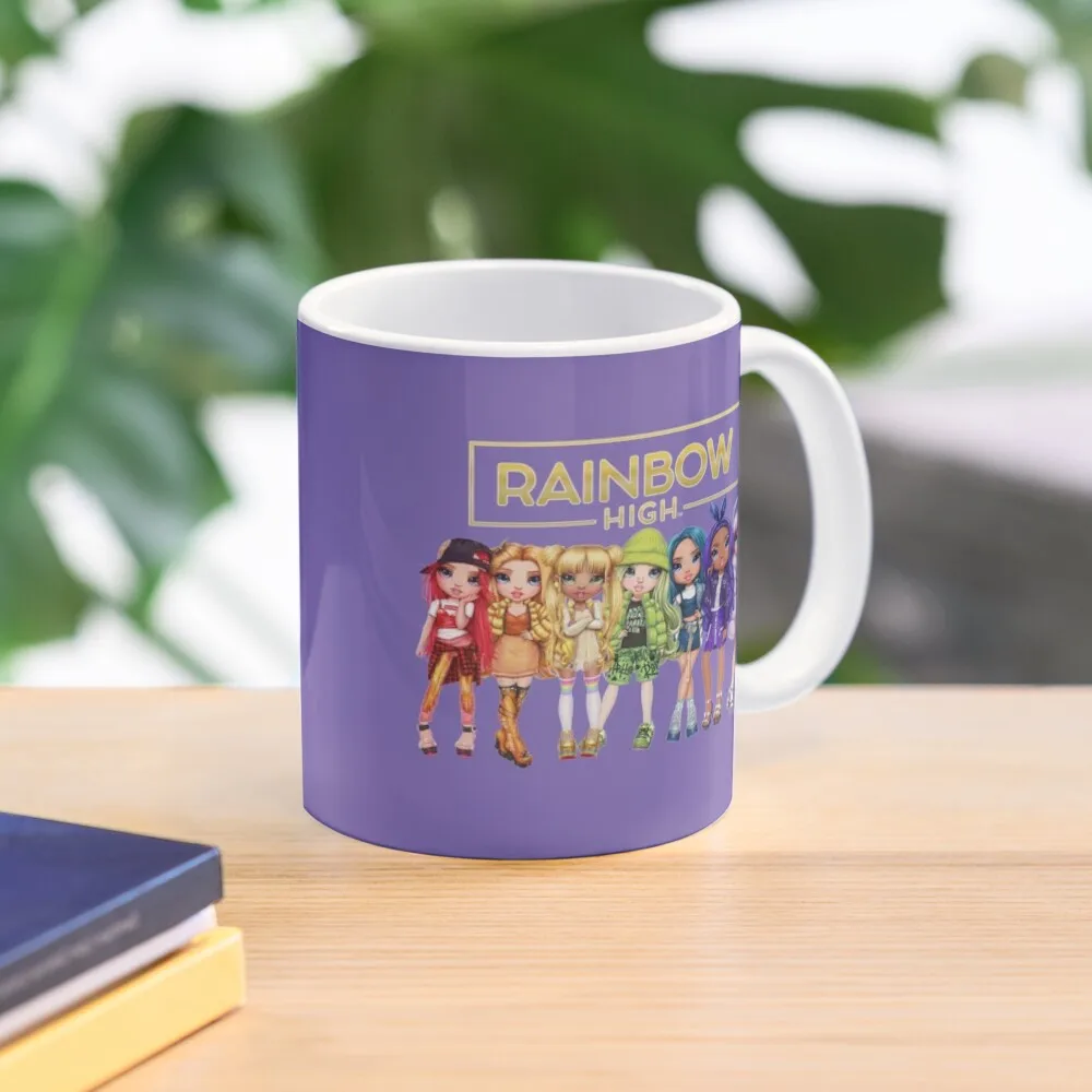 

Rainbow High main characters and logo Coffee Mug Funnys Mate Cups Thermal For Mug