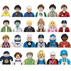 Kids 3D Family Figures Set Building Blocks City Worker Fireman Doctor Dolls Bricks Educational Toys For Children Birthday Gift 5