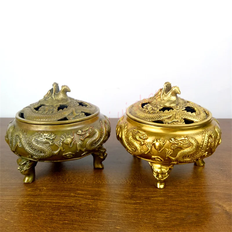 

Pure copper incense burner, Tongding aromatherapy stove, Dragon pattern incense burner, exquisite household decorations