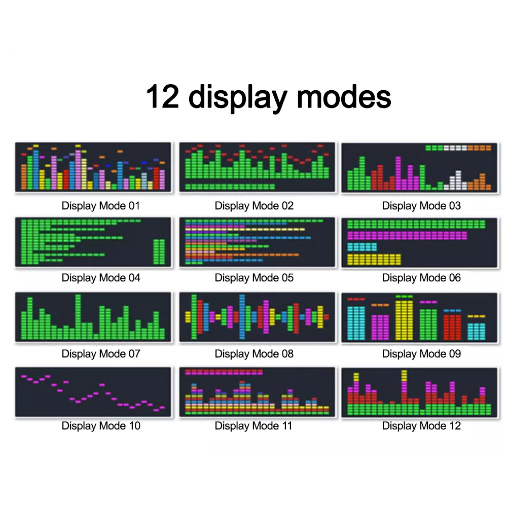 LED-Musik spektrum Rhythmus anzeige RGB Licht elektronische Uhr 12