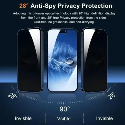 5Pcs Full Cover Privacy Screen Protector For iPhone 16 11 12 13 14 Pro Max Mini 8K Anti-spy Glass For iPhone 15 17 PRO XR XS MAX - Image 2