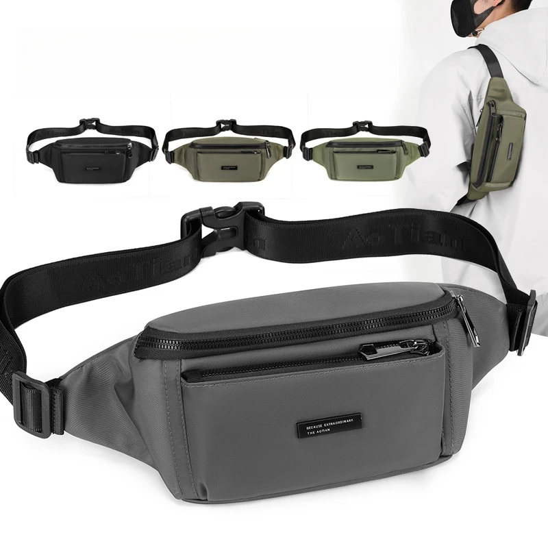 

BYMONDY New Men's Waist Packs Fashion Oxford High Quality Male Chest Bags Lightweight Men Small Shoulder Bag Boys Sling Pack
