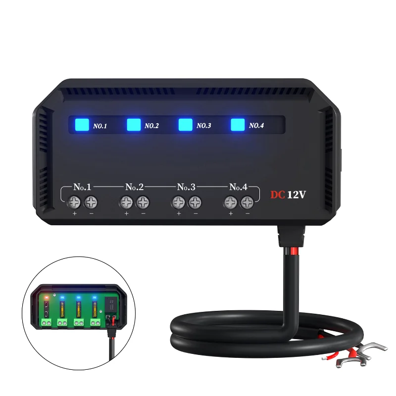 

12V Car Blade Fuse Block with LED Indicator 4 Circuit 20A 4 Way Fuse Box Holder Block Panel for Auto Car Boat Truck