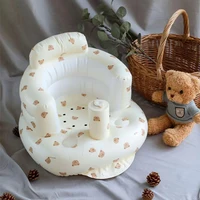 Baby Inflatable Sofa Children Puff Portable Bath Chairs PVC Multifunctional Seat Practice Sitting Bath Stool 3