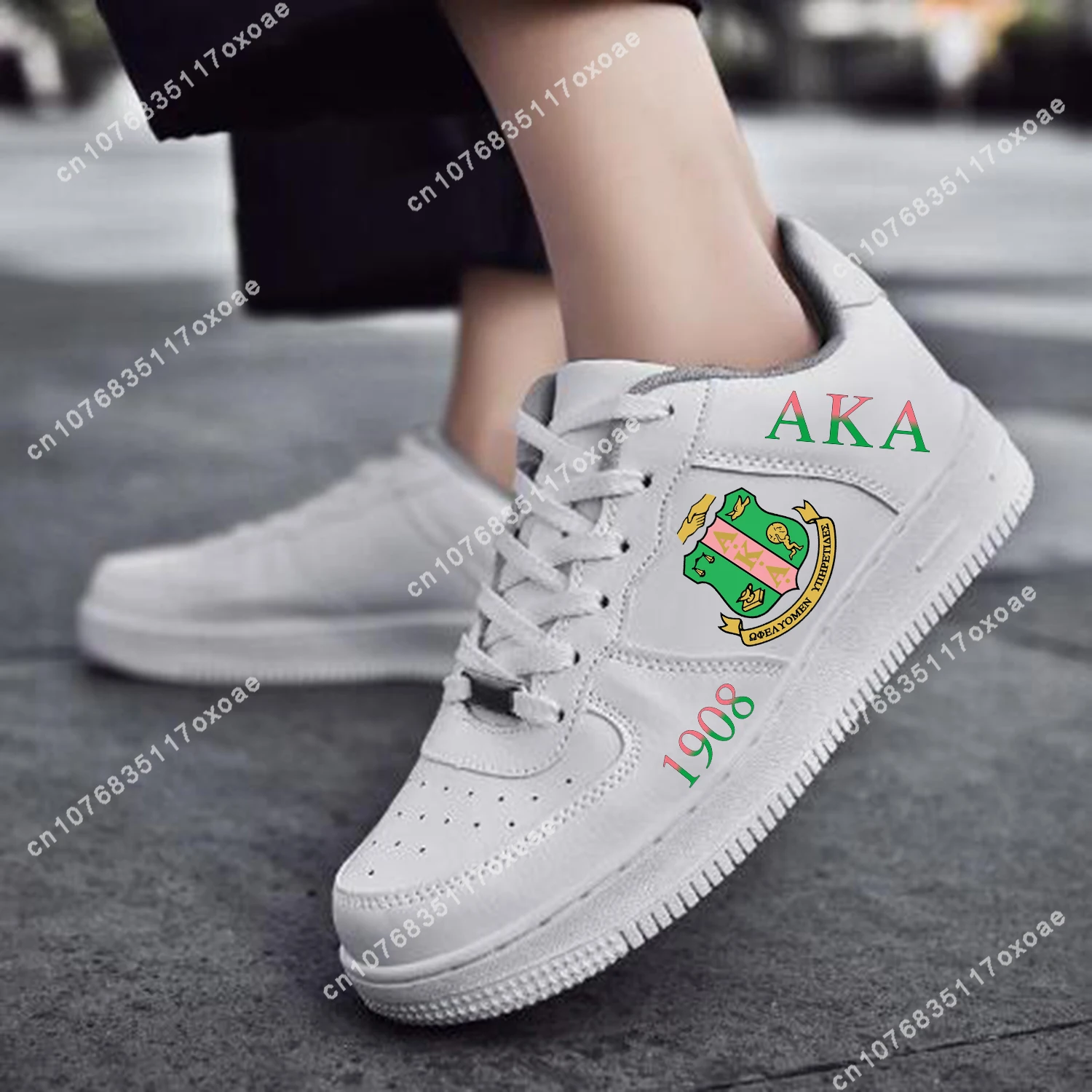 

Alpha Sorority AKA 1908 AF Basketball Mens Womens Sports High Quality Kappa Alpha Flats Force Sneakers Lace Up Mesh Custom Shoe