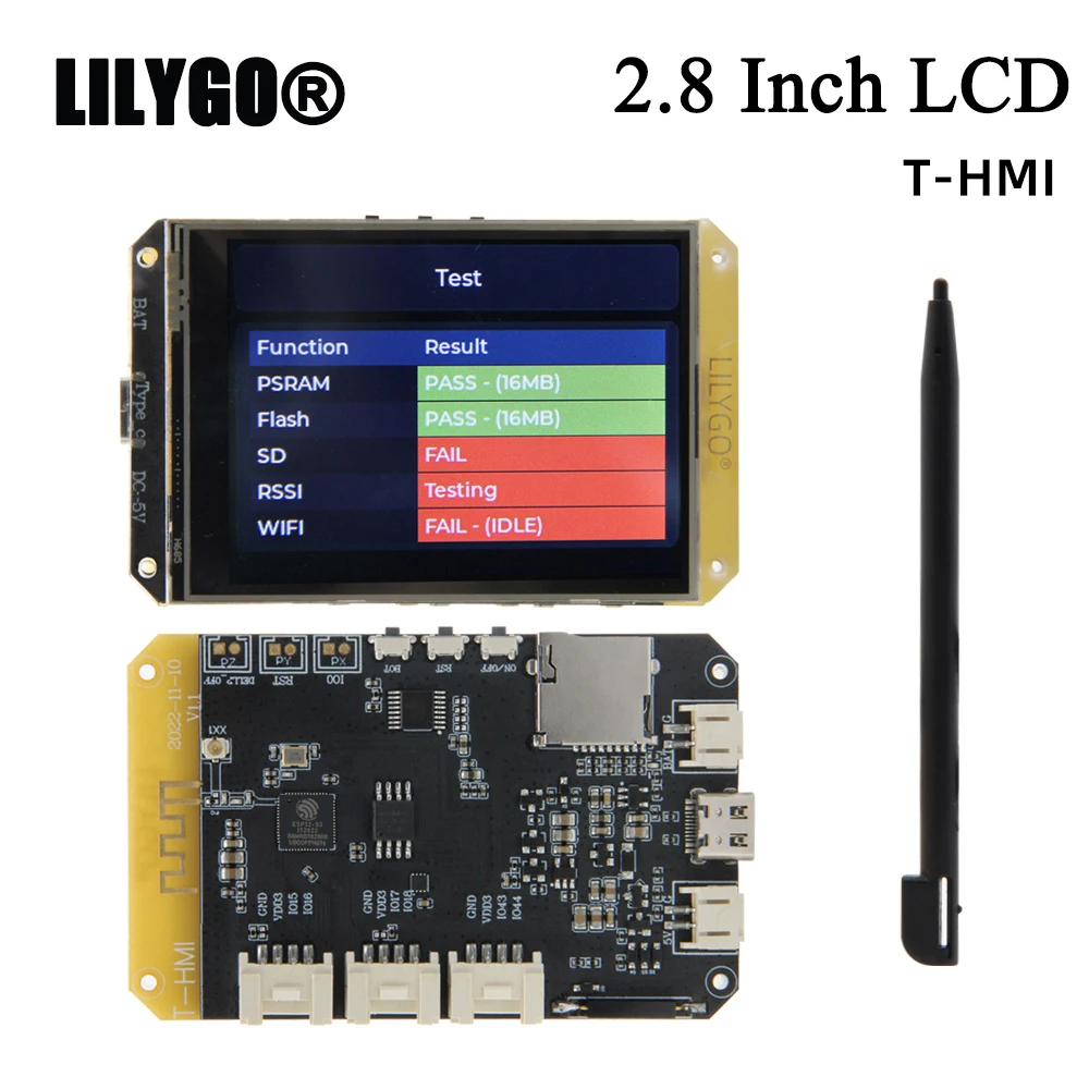 Lilygo®T-Hmi Esp32-S3 Touch Display 2.8 Pollici St7789 Lcd Wi-Fi Bluetooth 5.0 Sviluppo Tf Tipo C A Bordo 16Mb Flash