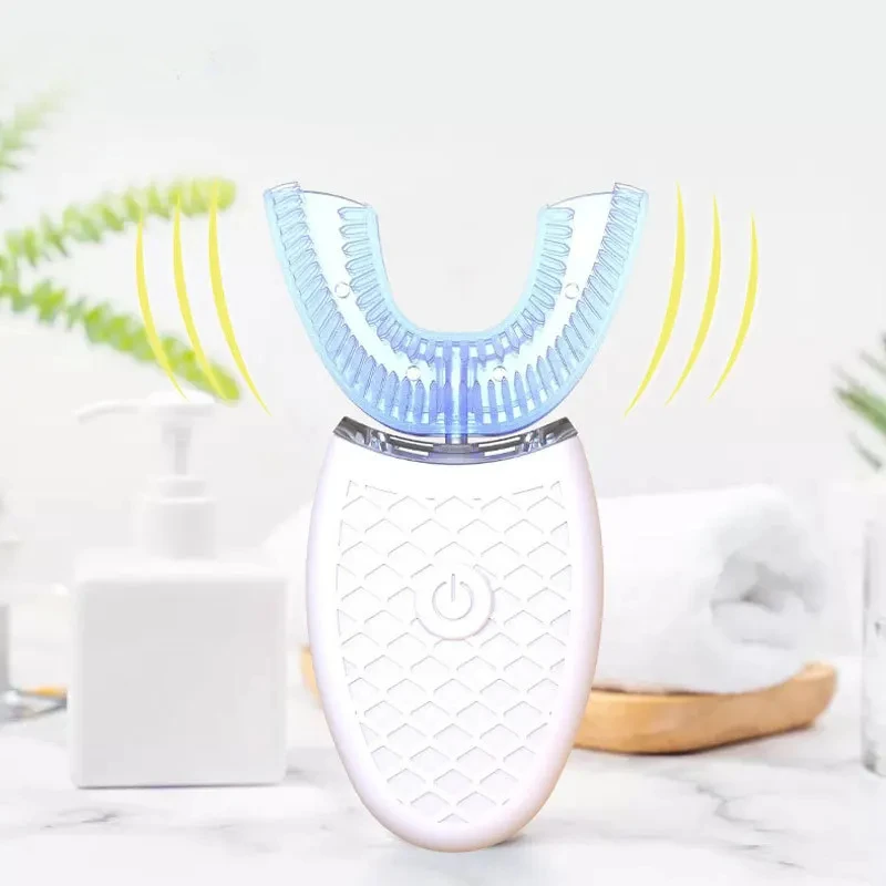 Electric Toothbrush Electric Tooth Cleaner U Shape Degrees Intelligent Electric Toothbrush Sonic Automatic Tooth Brush 360 Degree Cleaning USB Charge Waterproof Toothbrush