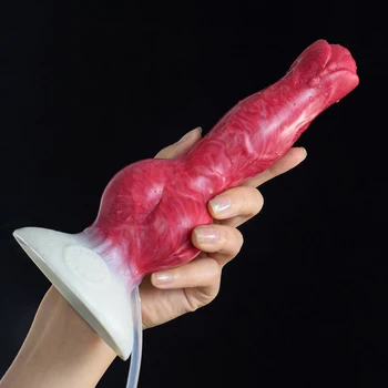 SMMQ Realistic Animal Wolf Dildo Silicone Big Knot Butt Plug Massager With Suction Cup Stimulator Squirting Dildo For Women 3