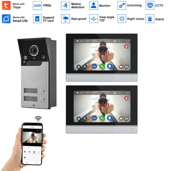 Sistema de intercomunicación de vídeo de 7 pulgadas para 2 hogares 1