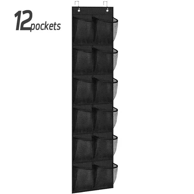 Organisateur De Rangement De Chaussures Suspendu à La Porte - Étagère à Chaussures Avec 12 Grandes Poches En Filet - Maison