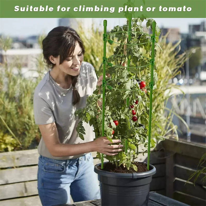 1 /3Pcs Durable Creative Climbing Vine Rack 45cm Plastic Coated Iron Plant Support Frame Garden Balcony Plant Flower Trellis