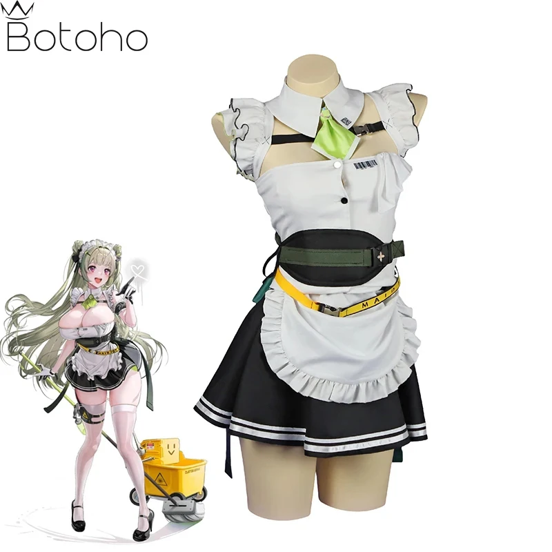 

Game NIKKE Goddess of Victory Soda Cosplay Costume Long Wig Women Black White Sexy Maid Dress Outift Halloween Carnival Uniforms
